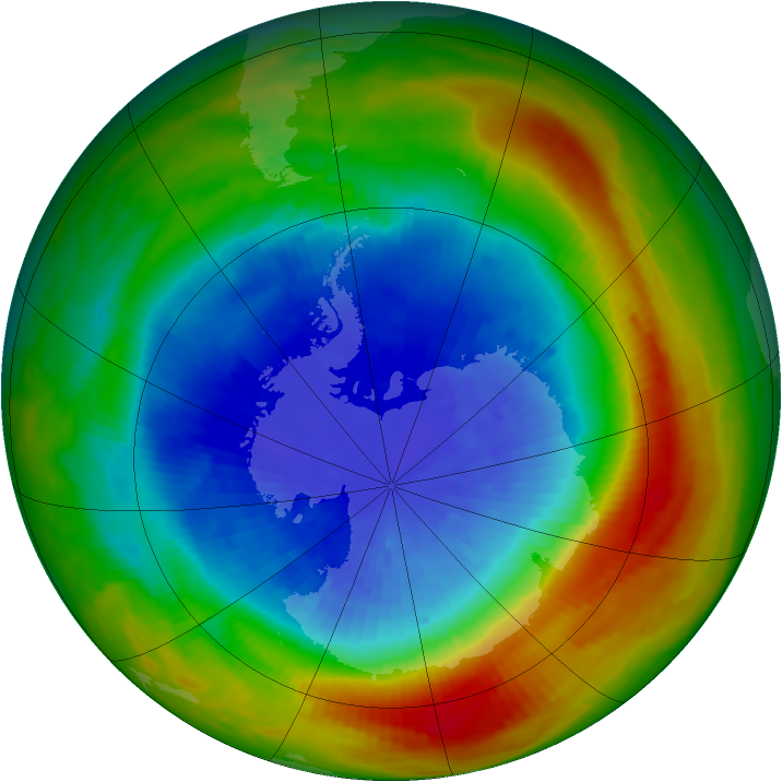 Antarctic ozone map for 22 September 1988